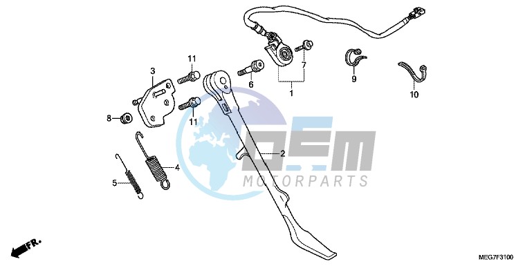 SIDE STAND (VT750C2B/C2S/CS/C/CA)