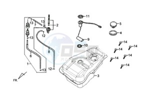 X'PRO 50 drawing FUEL TANK - FUEL CUT