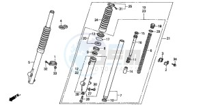 CRM50R drawing FRONT FORK