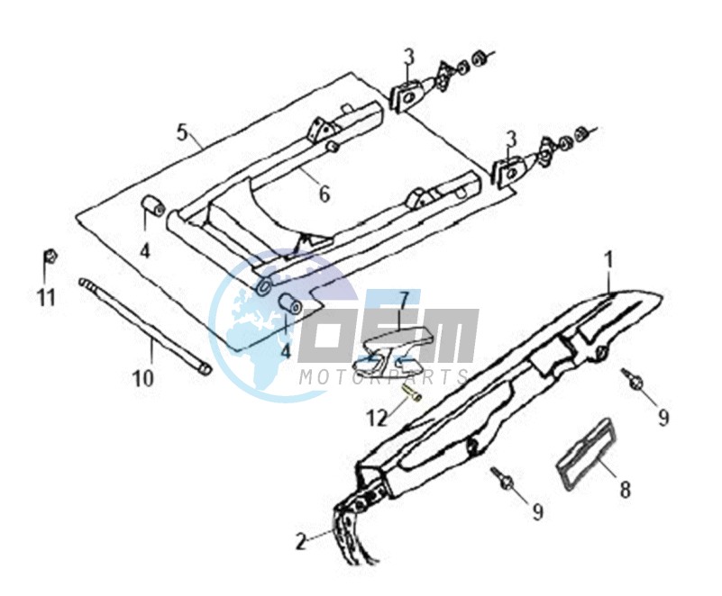 REAR FORK - CHAIN COVER