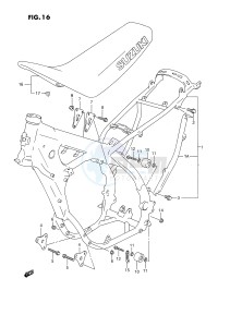 RM250 (E2) drawing FRAME - SEAT (MODEL P)