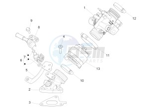 Liberty 150 iGet 4T 3V ie ABS (EMEA) drawing Throttle body - Injector - Union pipe