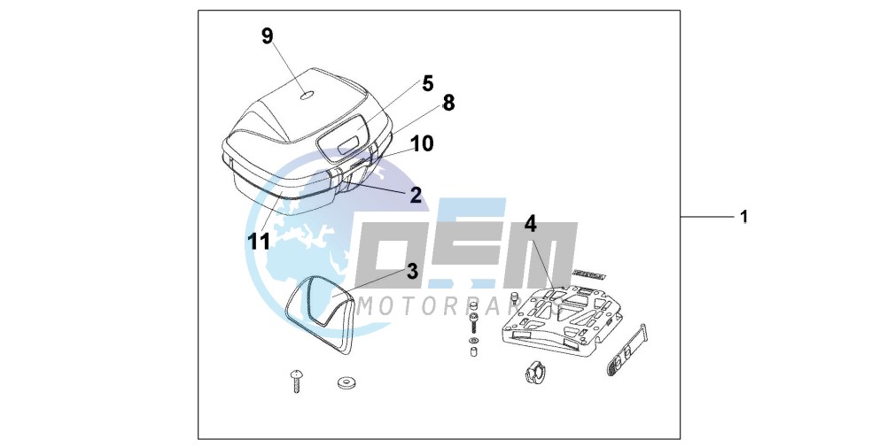 TOP BOX 45L EXCALIBUR GRAY METALLIC