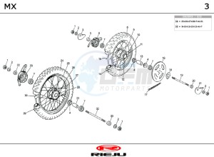 MX-RED 50 drawing WHEEL - BRAKES