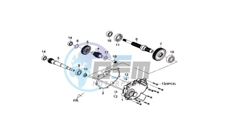 CRANKCASE - DRIVE SHAFT