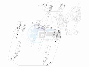 GP 800 Centenario drawing Fork steering tube - Steering bearing unit