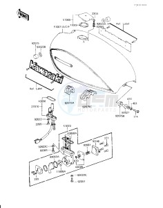 KZ 750 H [LTD] (H2-H4) [LTD] drawing FUEL TANK -- 81-83 H2_H3_H4- -