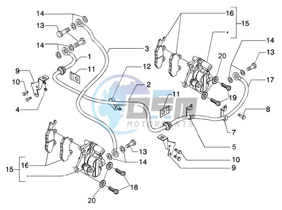 Calipers - Brake piping