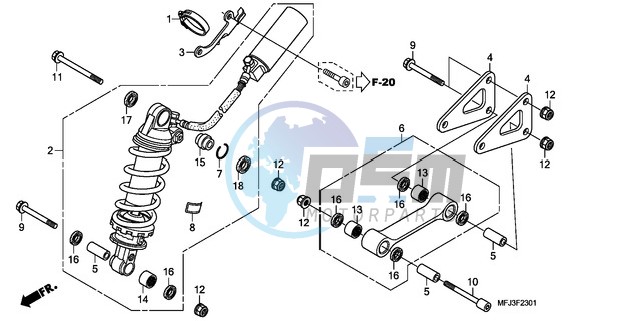 REAR CUSHION (CBR600RA)