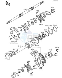 KSF 250 A [MOJAVE 250] (A1-A2) [MOJAVE 250] drawing REAR HUB_AXLE_CHAIN