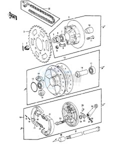 KH 400 A (A3-A5) drawing REAR HUB_BRAKE_CHAIN