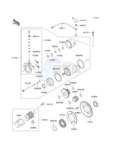 KLX 250 H [KLX250S] (H6F-H7F) H6F drawing STARTER MOTOR