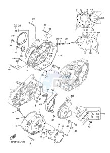 XVS950CU XV950 (1XC1) drawing CRANKCASE COVER 1