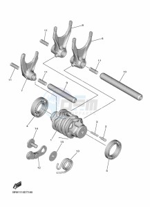 YZ450F (B2W2) drawing SHIFT CAM & FORK