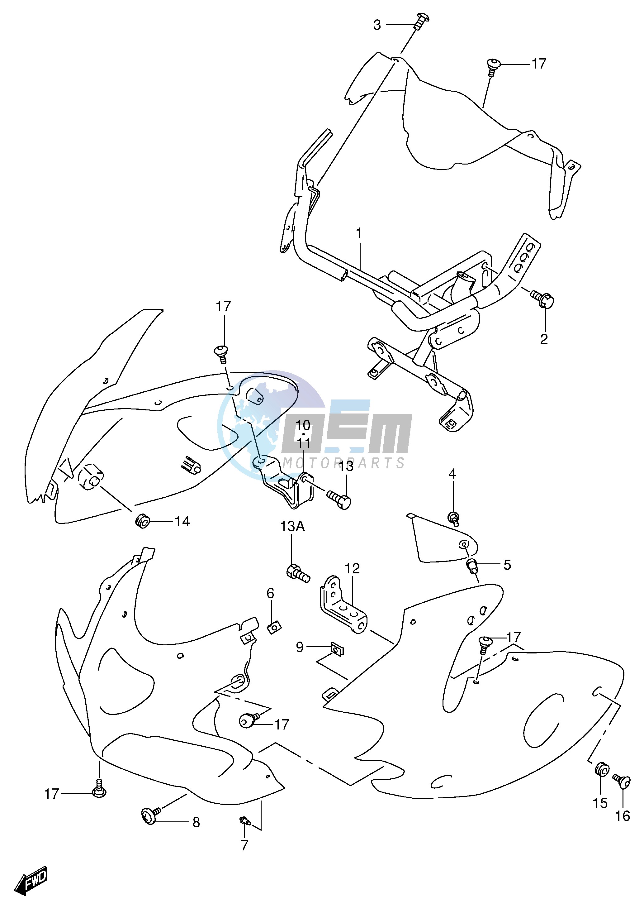 COWLING INSTALATION PARTS (SV650SX SY SK1 SK2)