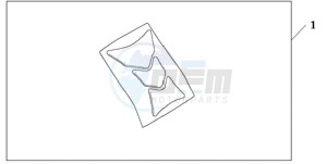 CBR1000RA9 BR / ABS MME drawing TANK PAD HONDA WING LOGO