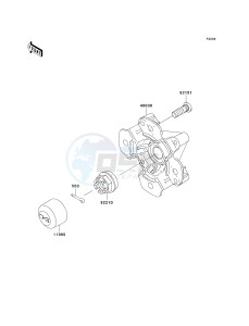 KVF 750 D [BRUTE FORCE 750 4X4I] (D8F-D9F) D8F drawing FRONT HUB