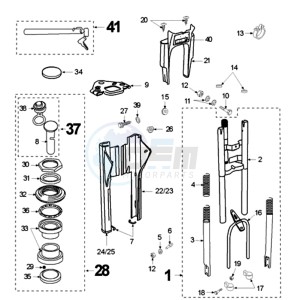 VOGUE LNA BE drawing FORKS AND STEERING WITHOUT HANDLEBAR SPRING