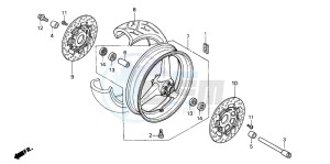 CBR600F4 drawing FRONT WHEEL (2)