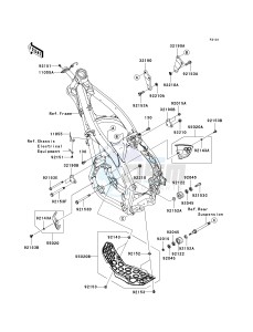 KX 250 W [KX250F MONSTER ENERGY] (W9FA) W9F drawing FRAME FITTINGS