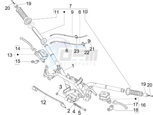 X7 125 ie Euro 3 drawing Handlebars - Master cilinder