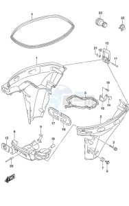 DF 9.9B drawing Side Cover - Tiller Handle w/Power Tilt