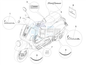 GTV 300 SEI GIORNI IE E4 ABS (EMEA) drawing Plates - Emblems