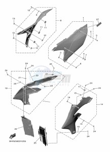 YZ450F (BHR2) drawing SIDE COVER