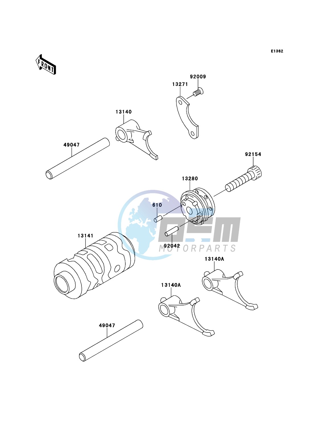 Gear Change Drum/Shift Fork(s)