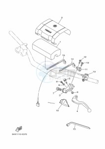 YZ125 (B4XE) drawing HANDLE SWITCH & LEVER