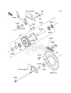 KX65 KX65A9F EU drawing Rear Hub