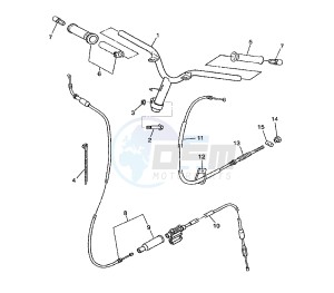 CS JOG R 50 drawing STEERING HANDLE AND CABLE