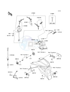 ZR 1000 A [Z1000] (A1-A3) drawing IGNITION SWITCH_LOCKS_REFLECTORS-- A1_A2- -