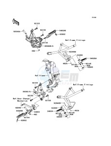 VERSYS KLE650A9F GB XX (EU ME A(FRICA) drawing Footrests