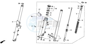 CBR1100XX SUPER BLACKBIRD drawing FRONT FORK