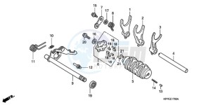 CBR125RWA Europe Direct - (ED / BLA) drawing GEAR SHIFT DRUM