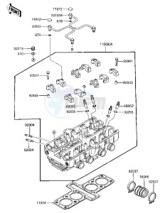 ZX 600 A [NINJA 600] (A3) [NINJA 600] drawing CYLINDER HEAD