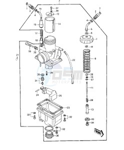 KE 125 A [KE125] (A7-A8) [KE125] drawing CARBURETOR -- 80-81 A7_A8- -