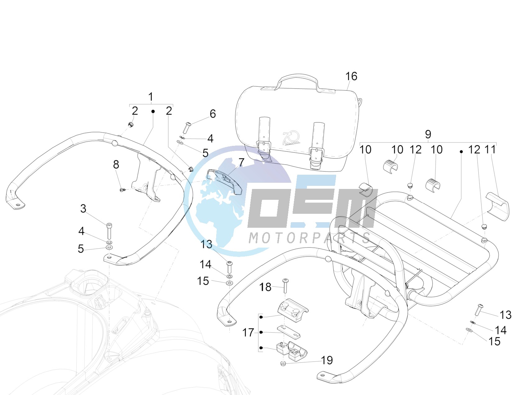 Rear luggage rack