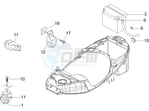 LX 125 4T drawing Control switches - Battery - Horn