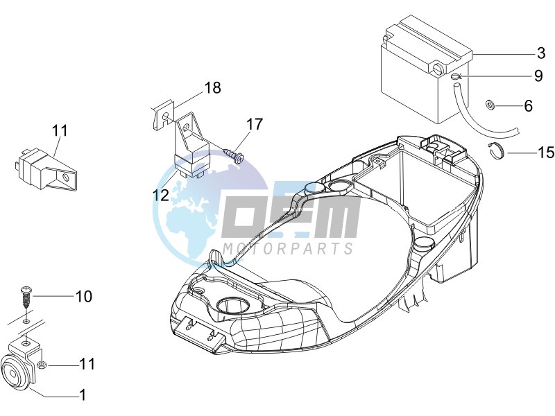 Control switches - Battery - Horn