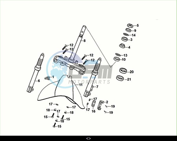 STEERING STEM - FRONT CUSHION