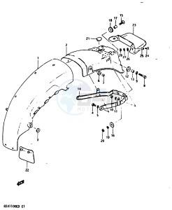 GSX1100 (Z-D) drawing REAR FENDER