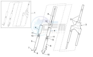 Scarabeo 100 4T e3 net drawing Front Fork