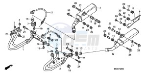 ST1300AC Pan Europoean -ST1300 CH drawing EXHAUST MUFFLER