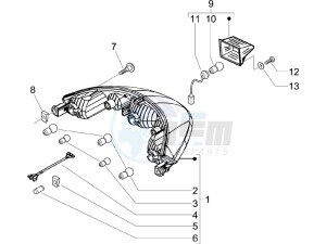 Beverly 125 Sport e3 drawing Tail light - Turn signal lamps