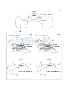 KVF 360 A [PRAIRIE 360 4X4] (A6F-A9F) A8F drawing DECALS-- RED- --- A8F- -