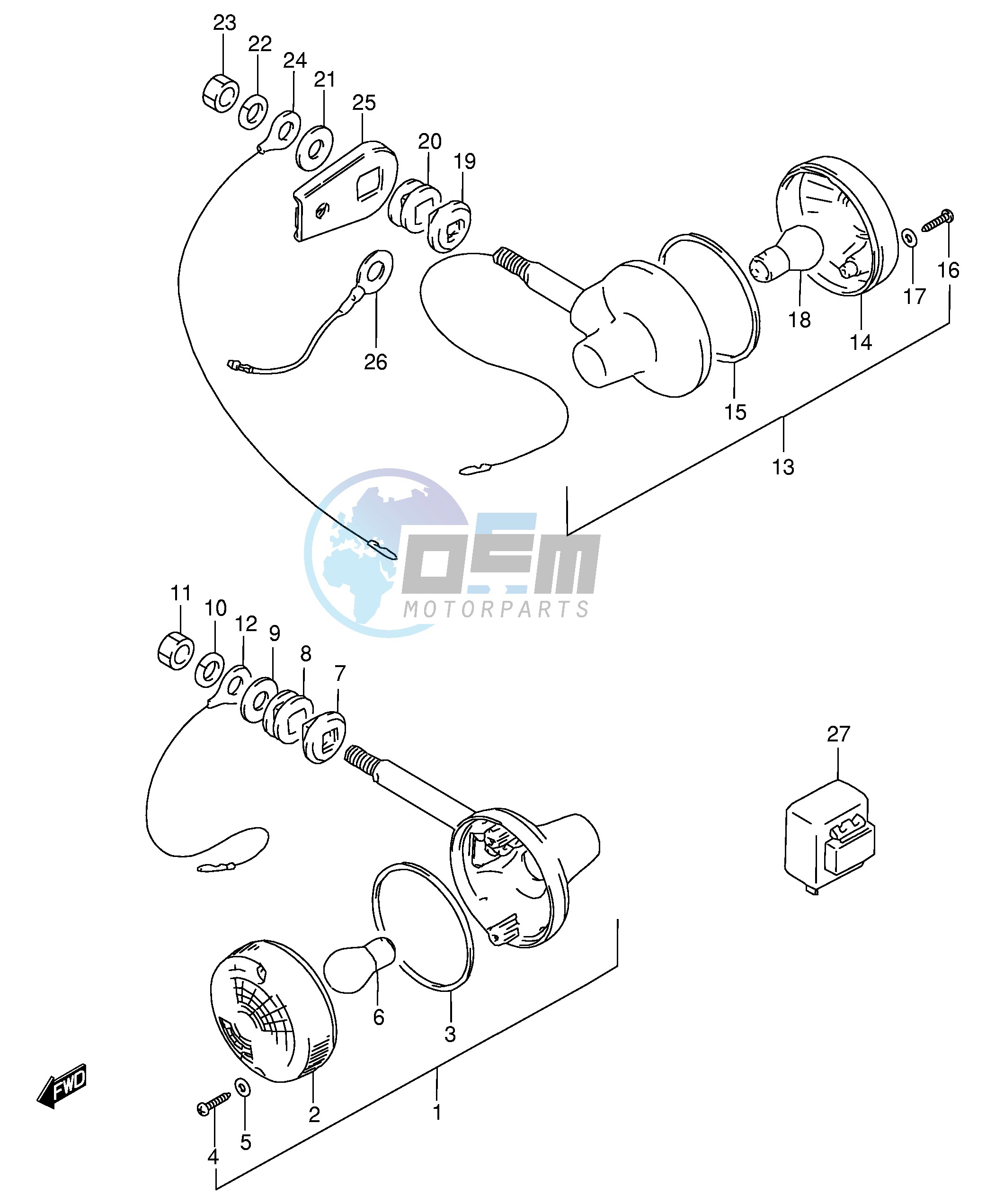 TURN SIGNAL LAMP (MODEL K M R E2)