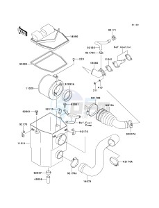 KAF 400 B [MULE 600] (B1) B1 drawing AIR CLEANER