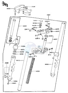 KZ 440 D [LTD BELT] (D2-D5) [LTD BELT] drawing FRONT FORK -- KZ440-D2_D3- -